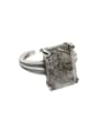 thumb 925 Sterling Silver Obsidian Geometric Vintage Band Ring 4