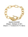 thumb Brass Cubic Zirconia Geometric Hip Hop Link Bracelet 3