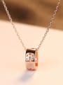 thumb 925 Sterling Silver Rhinestone simple fashion lucky Ring Pendant Necklace 2