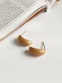 thumb 925 Sterling Silver  Resin Semicircle Honey Block  Minimalist Stud Earring 1