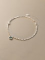 thumb 925 Sterling Silver Cubic Zirconia  Minimalist  Geometric Anklet 0