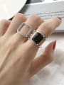 thumb 925 Sterling Silver Cubic Zirconia  Square Minimalist Free Size Band Ring 0