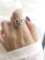 thumb 925 Sterling Silver Vintage  Wide Chain  Free Size Midi Ring 2