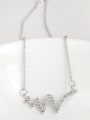 thumb 925 Sterling Silver Cubic Zirconia  Irregular Dainty Necklace 1