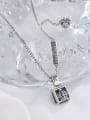 thumb 925 Sterling Silver Cubic Zirconia Crown Vintage Geometric Pendant Necklace 3