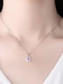 thumb 925 Sterling Silver Cubic Zirconia Oval Minimalist Necklace 1