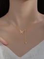 thumb 925 Sterling Silver Cubic Zirconia Hollow Butterfly Dainty Necklace 1