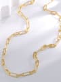 thumb Brass Geometric Chain Minimalist Necklace 1