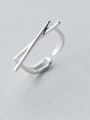 thumb 925 Sterling Silver Smooth Cross Minimalist  Free Size Ring 0