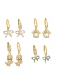 thumb Brass Imitation Pearl Bowknot Minimalist Huggie Earring 0