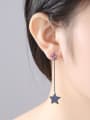 thumb Copper Cubic Zirconia Star Vintage Threader Earring 1