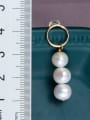 thumb Brass Freshwater Pearl Geometric Minimalist Drop Earring 3