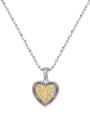 thumb 925 Sterling Silver Cubic Zirconia Heart Classic Necklace 0