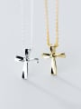thumb 925 Sterling Silver Smooth Cross Minimalist Regligious Necklace 0