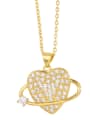 thumb Brass Cubic Zirconia Heart Vintage Necklace 2