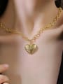 thumb Brass Rhinestone Ethnic Heart Earring and Necklace Set 2
