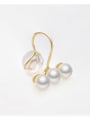 thumb Brass Imitation Pearl Geometric Minimalist Clip Earring(Single) 3