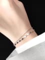 thumb 925 Sterling Silver  Fashion Simple Round Chain Strand Bracelet 1