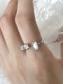 thumb 925 Sterling Silver Cubic Zirconia White Geometric Trend Solitaire Ring 1