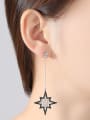 thumb Brass Cubic Zirconia Asymmetry Star Minimalist Drop Earring 1