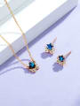 thumb Alloy Crystal Dainty Star Earring and Necklace Set 2