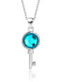 thumb 925 Sterling Silver Austrian Crystal Key Classic Necklace 4