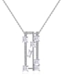thumb Copper Cubic Zirconia Hollow Geometric Dainty Necklace 0