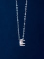 thumb 925 Sterling Silver Cubic Zirconia Minimalist Crown Pendant Necklace 3