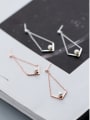 thumb 925 Sterling Silver  Hollow Triangle Minimalist Drop Earring 1