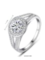 thumb 925 Sterling Silver White Round Cubic Zirconia  Minimalist Band Ring 3