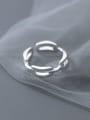 thumb 925 Sterling Silver Hollow Geometric Minimalist Band Ring 1