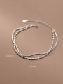 thumb 925 Sterling Silver Irregular Hip Hop Double Layer Anklet 2