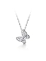thumb 925 Sterling Silver Rhinestone White Butterfly Cute Pendant Necklace 1