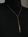 thumb Titanium Steel Tassel Minimalist Lariat Necklace 0