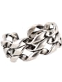 thumb 925 Sterling Silver Hollow Geometric Chain Artisan Band Ring 4