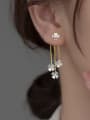 thumb 925 Sterling Silver Flower Minimalist Tasse Drop Earring 1