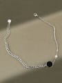 thumb 925 Sterling Silver EnamelRound Minimalist  Anklet 0