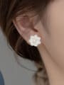 thumb 925 Sterling Silver Shell Flower Dainty Stud Earring 1