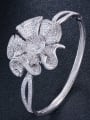 thumb Brass Cubic Zirconia Flower Luxury Band Bangle 2