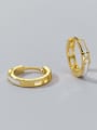 thumb 925 Sterling Silver Shell Geometric Minimalist Huggie Earring 2