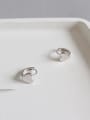 thumb 925 Sterling Silver Smooth Heart Minimalist Huggie Earring 1
