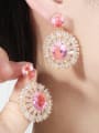 thumb Copper With Rose Gold Plated Fashion Round Cluster Earrings 3