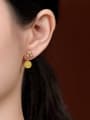 thumb 925 Sterling Silver Amber Flower Ethnic Drop Earring 1
