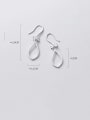 thumb 925 Sterling Silver Cubic Zirconia White Water Drop Minimalist Hook Earring 1