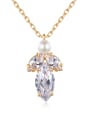 thumb Copper Cubic Zirconia Water Drop Dainty Necklace 0