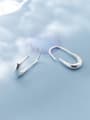 thumb 925 Sterling Silver Simple glossy oval Earring 2