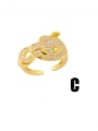 thumb Brass Cubic Zirconia Leopard Vintage Band Ring 3