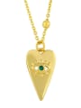 thumb Brass Rhinestone Triangle Vintage  pendant Necklace 2