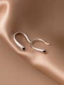 thumb 925 Sterling Silver Irregular Minimalist Hook Earring 2