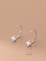 thumb 925 Sterling Silver Cross Minimalist Hook Earring 3